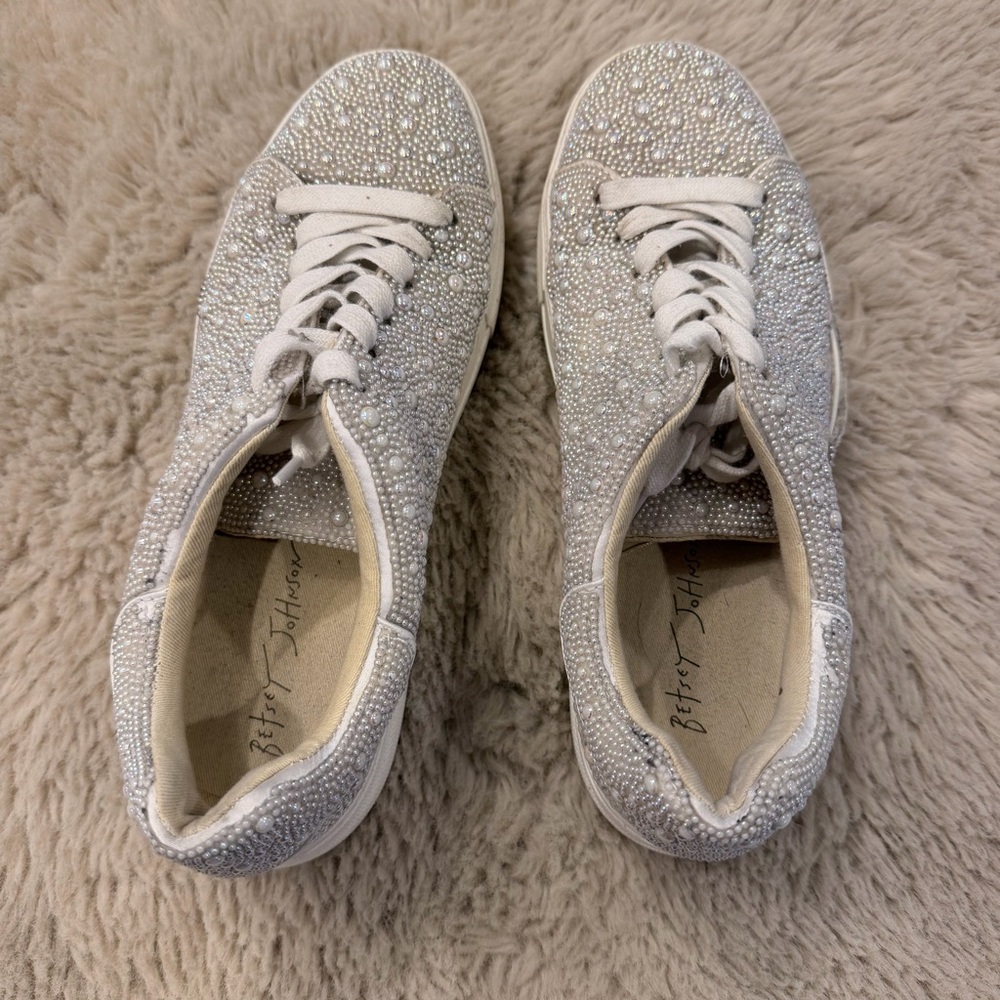 Betsey Johnson Sparkling White Sneakers
